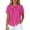Hot Pink, variant on MEZZALL Women T-Shirts Knit Solid Color Lightweight Short Sleeve Shirt With Classic Lapel Collar Breathable Tops