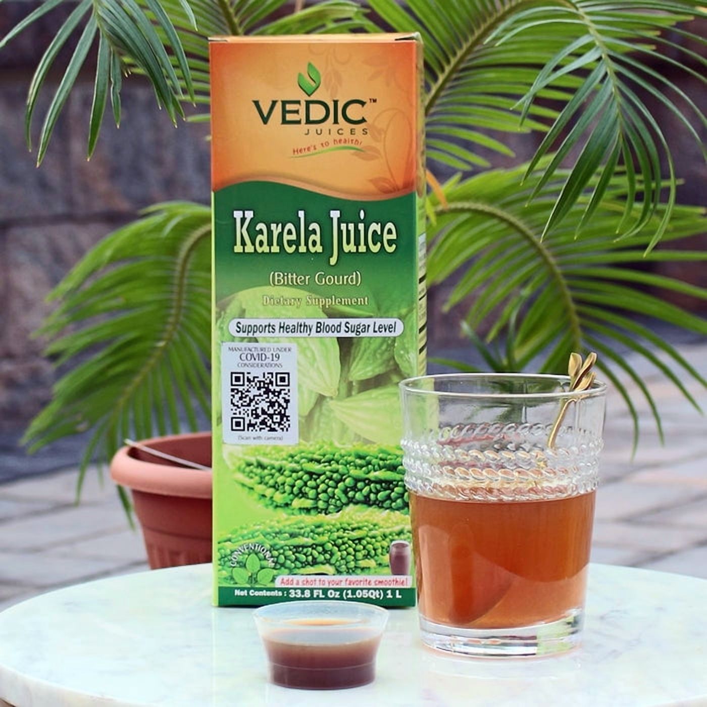 Vedic Juice Bitter Gourd (Karela) Juices | 33.8 floz (1000 Ml)