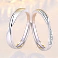 thumbnail image 2 of Anillos de pareja de plata 925 con forma de ilusión de amor ajustable, 2 of 2