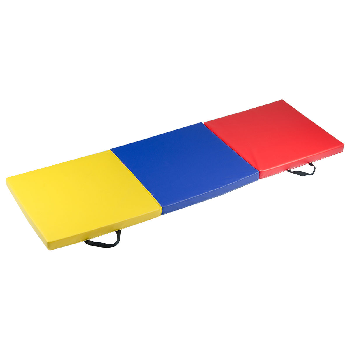 Gymax 6'x2' Fitness Exercise TriFold Gymnastics Mat Colorful