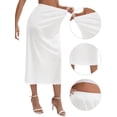 thumbnail image 3 of DARING DIVA Women's Satin Lace Trim Flared Hem Lightweight Maxi Half Slip S White, 3 of 6