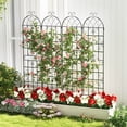 thumbnail image 3 of Patiojoy Metal Garden Trellis for Climbing Plants 2 Pack Fence Trellis Panels 87�� Tall Retro Style Cucumber Trellis, 3 of 9