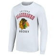 thumbnail image 2 of Men's Starter White Chicago Blackhawks Logo Long Sleeve T-Shirt, 2 of 3