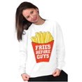 thumbnail image 4 of Funny Dating Fries Before Guys Women Crewneck Sweatshirt Brisco Brands X, 4 of 5