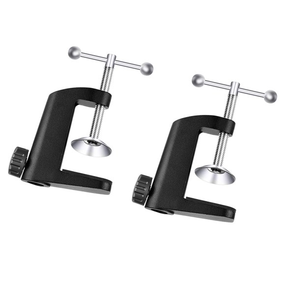 FOLOYORI 2Pcs Heavy Duty C-clamp for Table Light and Microphone in Black 3.1 x 2.8 x 1.2 Inch