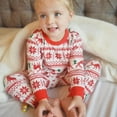 thumbnail image 3 of PatPat Christmas Pajamas 2 Piece Family Matching Kids Pjs Set Boys Girls Long Sleeve Top & Pants Reindeer and Snowflake Holiday Sleepwear with Socks, Red, 8-9Y, 3 of 15