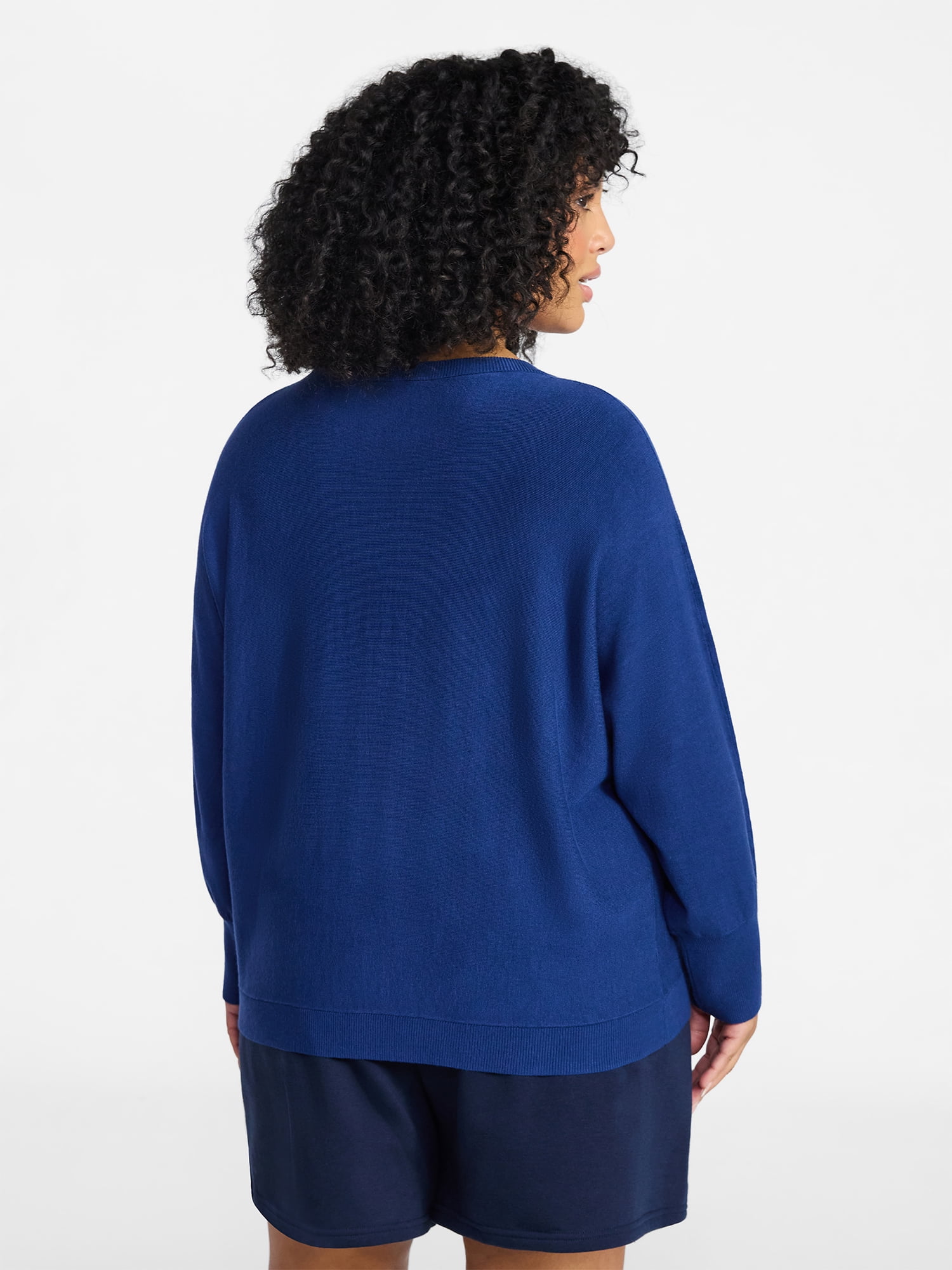 Terra & Sky Women's Plus Size Fine Gauge Dolman Sweater, Sizes 0X-5X