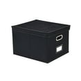 thumbnail image 1 of Cesta de almacenamiento plegable de tela decorativa con tapas, caja de almacenamiento organizadora para Negro, 1 of 9