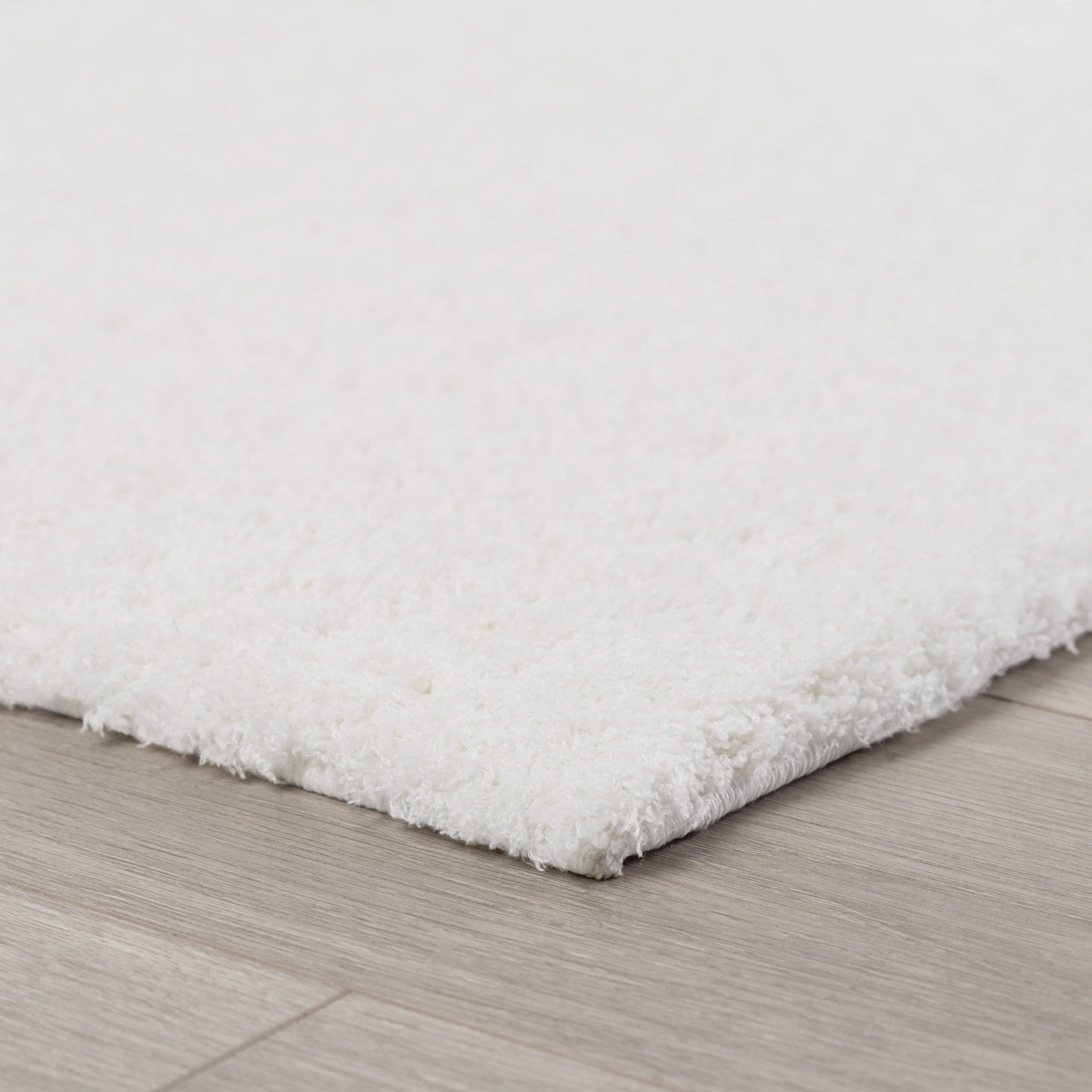 Shag 3x8 Area Rug Thick (2'7'' x 7'3'') Solid Cream Indoor Runner Easy to Clean