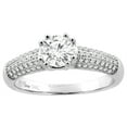 thumbnail image 1 of 14K White Gold Natural Diamond Engagement Ring Round 1 cttw, size 9, 1 of 3