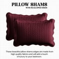 thumbnail image 5 of Ameha 3 Piece Quilt Set Chevron Embossed Bedspread Reversible Ultrasoft Microfiber Adult Bedding Burgundy California King, 5 of 7