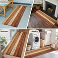 thumbnail image 5 of Kitchen Runner 2 x 6 Ft, Farmhouse Burnt Orange Brown Non-Slip Residential Carpet, Vintage Wooden Striped Indoor Crawling Mats Runner Rugs for Living Room/Dining Room/Bedroom, 5 of 8