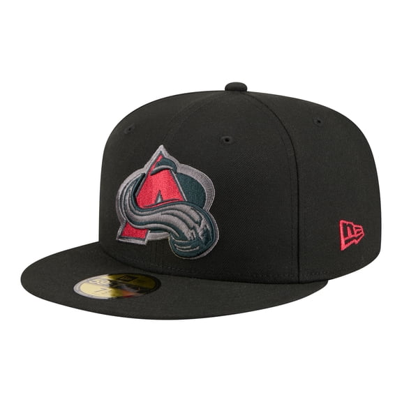 Men's New Era Black Colorado Avalanche Color Pop 59FIFTY Fitted Hat