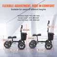 thumbnail image 3 of VEVOR Trottinette Pliable pour Genoux, Marchette pour Genoux en Aluminium Orientable avec Guidon et Genouillère à Hauteur Réglable, Roues Tout-Terrain de 12 Pouces, Freins Doubles, Trottinette de Récupération pour Jambes Cassées, Blessures à la Cheville et au Pied, 350 Lb, 3 of 9