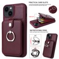 thumbnail image 1 of SaniMore Case for iPhone 14 Pro Max 6.7" 2022 with Card Holder & 360 Defree Rotating Ring Kickstand, RFID Blocking PU Leather Shockproof Anti-fall Protective Cover for iPhone 14 Pro Max, Winered, 1 of 9