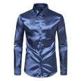 thumbnail image 2 of Leesechin Mens Shirts Big and Tall Men's Long Sleeve Dress Shirt Regular Fit Casual Button-Down Solid Long Sleeve Turndown Collar Blouse & Shirt, 2 of 9