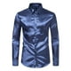 thumbnail image 1 of Blusa y camisa de manga larga con cuello vuelto para hombre, estilo casual, a la moda, de un solo color, con botones y cuello vuelto, blusa de manga larga para hombre., 1 of 8