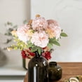thumbnail image 4 of Artificial Silk Rose Peony Flower Bouquet Wedding Home Decor Centerpiece Table Arrangement Faux Floral Stem Handheld Road Guide Party Office Living Room Vase Filler Decoration Gift Bouquet Set, 4 of 5