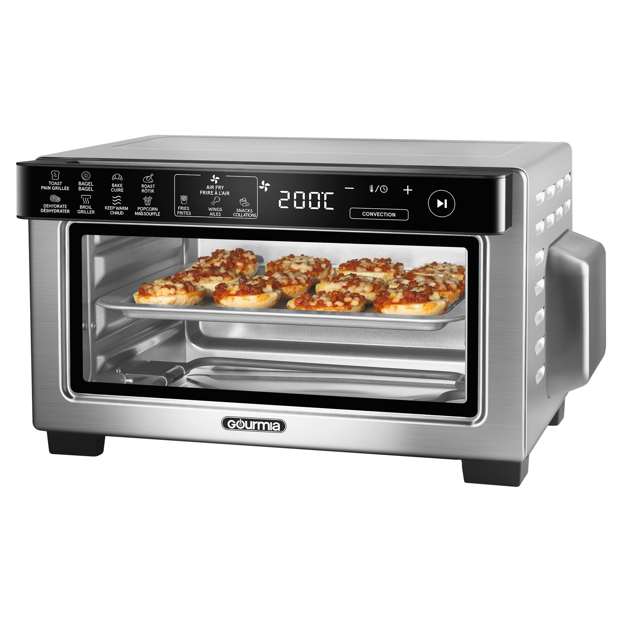 Gourmia 4-Slice Digital Air Fryer Oven, 0.4 Cu. ft. Capacity, Stainless Steel, 4-Slice AF Oven