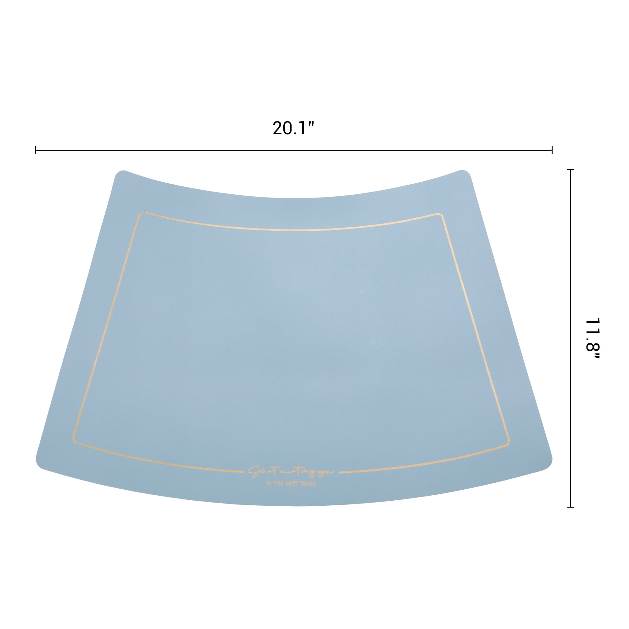 Unique Bargains 6Pcs Faux Leather Heat Resistant Placemats Light Blue 20.1x11.8inch