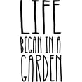thumbnail image 1 of Life Began In A Garden Tall Gardening Hobby Love Plants Wall Decals for Walls Peel and Stick wall art murals Black Large 36 Inch, 1 of 2