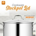 thumbnail image 2 of Cookware Stockpot Lid, See Through Tempered Glass Lids, Works with Model: NCSP20, Stain Resistant and Easy to Clean, 2 of 5