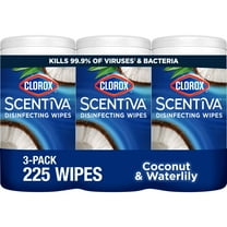 Clorox Scentiva Bleach Free Cleaning Wipes, Coconut and Waterlily, 225 Count, 3 Pack