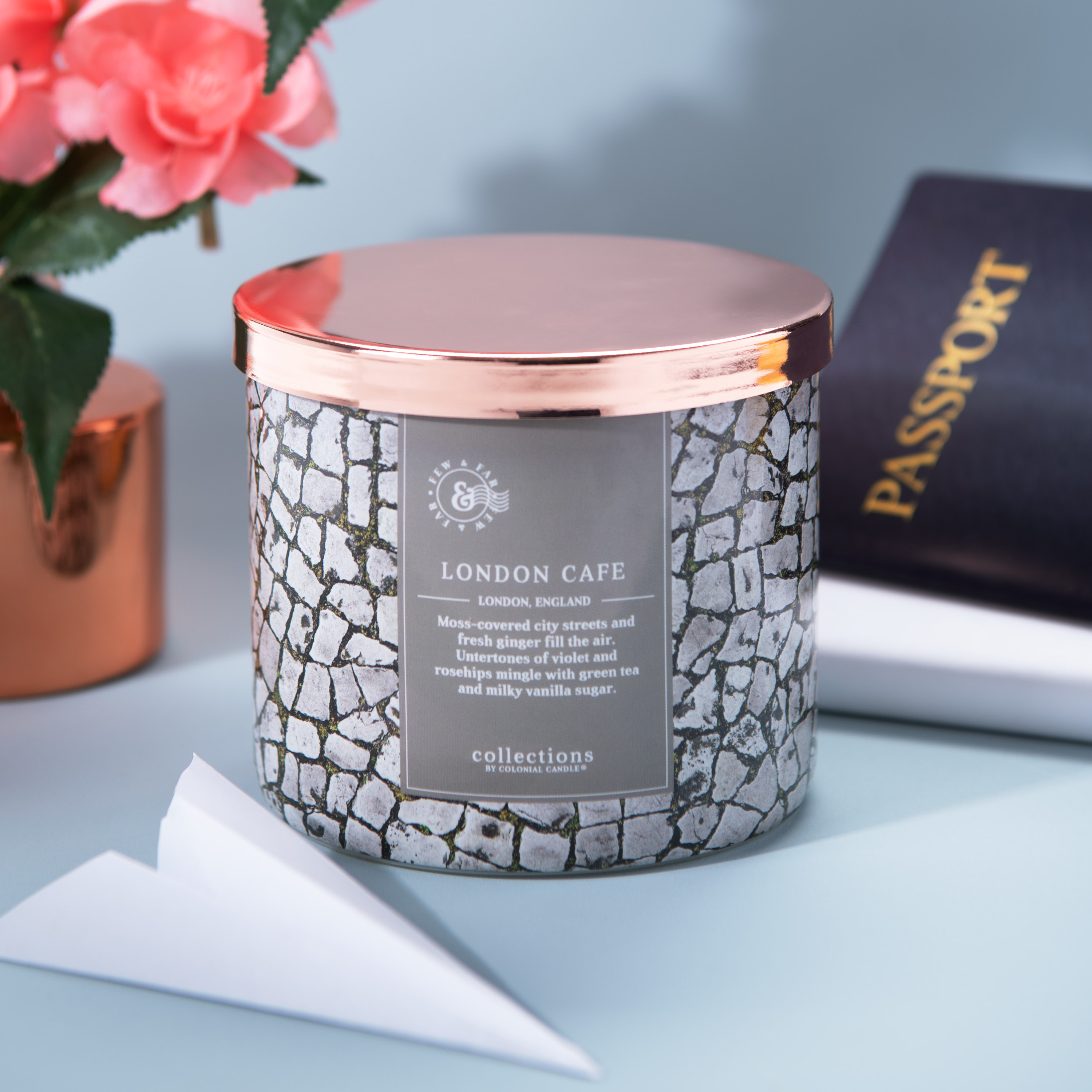 Colonial Candle London Café 14.5 Oz Scented Candle, Gray