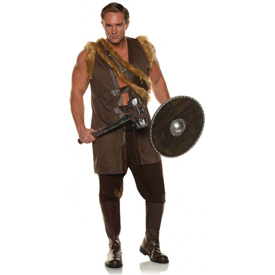 Barbarian Mens Adult Savage Primal Hunter Halloween Costume-OS - Walmart.co...