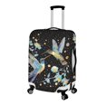 thumbnail image 2 of HELLHERO Polyester Spandex Luggage Protective Case for Long Distance Journey Bottom Zipper Elastic Washable, Hummingbird Floral Design, 2 of 7