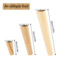 4PCS Solid Oak Wood Sofa Legs Inclined Coffee Table Feet Furniture