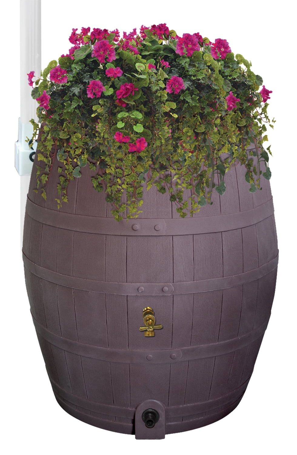 Photo 1 of ***USED - MISSING SPOUT - OTHER PARTS LIKELY MISSING AS WELL***
EMSCO Group Rescue 50 Gallon Whiskey Rain Barrel – Brown - 27.88"L x 19.88"W x 29.88"H