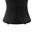 thumbnail image 6 of Black Hourglass Rattan Outdoor Side Table No Glass Top Space Saving Durable Wicker Aluminum Construction No Assembly Required, 6 of 10