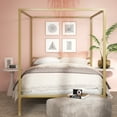 thumbnail image 4 of Zinus Patricia 72" Gold Metal Canopy Platform Bed Frame, Queen, 4 of 9