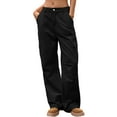 thumbnail image 2 of Pantalones Vaqueros Holgados para Mujer, Elásticos, Sueltos, de Cintura Alta y Pierna , Estilo Años 90, Y2K Negro XL, 2 of 8