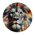 thumbnail image 4 of WYYP Colorful Lion Round Tablecloth Waterproof 100% Polyester Fiber Full Width Single-Sided Printing White, 4 of 8