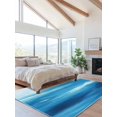 thumbnail image 2 of Light Blue Area Rug for Bedroom 4x6 Ft Ocean Wave Abstract Gradient Blue Sea Scenery Super Soft fuzzy Throw Rug Non-Slip Fluffy Plush Indoor Floor Carpet for Living Room Nursery Home Decor, 2 of 8