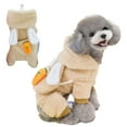 thumbnail image 1 of Pijamas para mascotas, ropa para perros de cuatro patas, mono abrigado de invierno, mono (marrón), 1 of 6