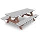 thumbnail image 3 of Mantel ajustable para mesa y bancos de picnic, lavable, con reverso de franela. gris, 3 of 7