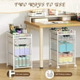 thumbnail image 5 of Rolling Utility Cart with 3 Drawers, Craft Organizer and Storage with DIY Divider, Lockable Wheels, Multi-Functional Storage for Art Supplies, Store for Brushes & Paints & Artifacts,White, 5 of 16