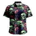 thumbnail image 3 of Button Up Shirt Men Halloween Theme Skull Print Casual Turndown Collar Short Sleeve Shirt Shirt for Men Graphic, 3 of 5