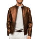 thumbnail image 1 of Chaqueta Vinipiel Tipo Biker SHENDY VENDY para Hombre Chocolate Grande, 1 of 4
