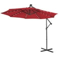 thumbnail image 2 of Costway 10FT Cantilever Solar Powered 32LED Lighted Patio Offset Umbrella Outdoor Wine, 2 of 9