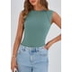 thumbnail image 5 of Camiseta PRETTYGARDEN de canalé sin mangas con manga corta ajustada M, 5 of 8