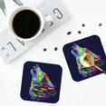 thumbnail image 5 of Pofeuu Howling Wolf Print Leather Coasters Set of 6, Round Cups Mugs Mat Pad for Home Kitchen Heat Resistant Drink Coasters,Square, 5 of 7