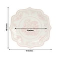 thumbnail image 2 of Efavormart 25 Pack White Pink Paper Dinner Plates in Damask Floral Pattern, 10" Disposable Party Plates with Scalloped Rims - 300 GSM, 2 of 10