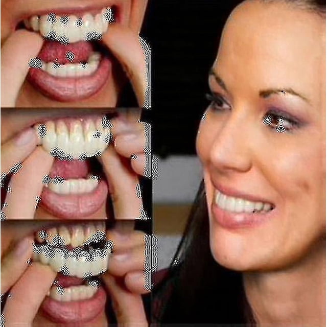 A Pair Upper Lower Denture Instant Smile Comfort Fit Flex Cosmetic Teeth Denture Teeth Top Cosmetic Veneer_k05