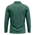 thumbnail image 6 of Hinvhai Men's Solid Color Long Sleeved Lapel Button Casual Breathable Top T-shirt Green S(S), 6 of 6