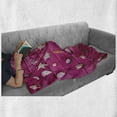 thumbnail image 6 of Rustic Soft Flannel Fleece Throw Blanket, Little Sea Shells on the Vintage Marine Coast Tropical Life Themed Image, Cozy Plush for Indoor and Outdoor Use, 60" x 80", Cream and Fuchsia, by Ambesonne, 6 of 6