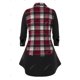 thumbnail image 2 of Más el tamaño de la tela escocesa del bolsillo de la camisa de empalme Rosegal Blusas Tallas Grandes, 2 of 5
